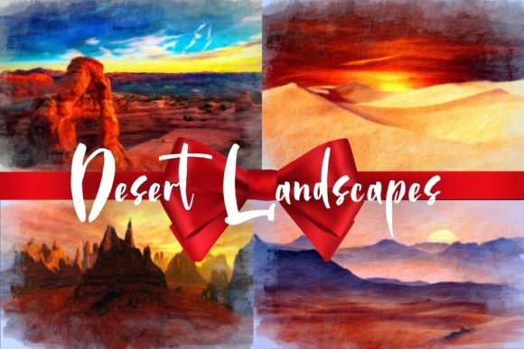 Download Desert Landscapes Watercolor Vignette - Vignette Collection