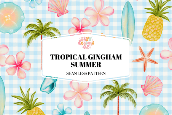 Download Tropical Gingham Summer Pattern - Summer pattern Collection