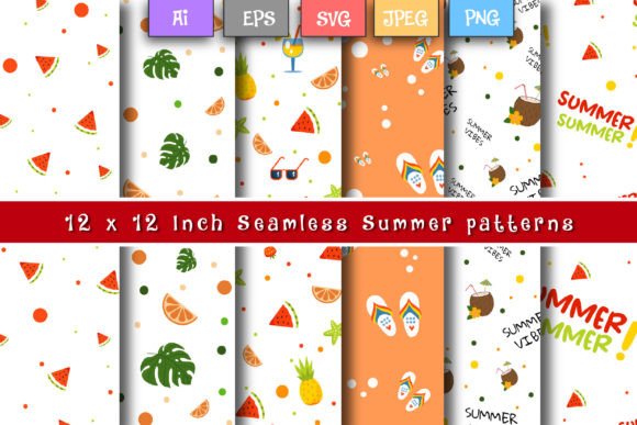 Download Seamless Summer Pattern Set - Summer pattern Collection
