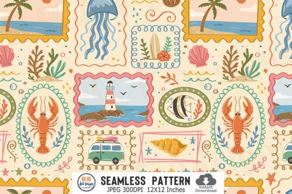 Download Beach Summer Pattern Ocean Coastal Paper - Summer pattern Collection