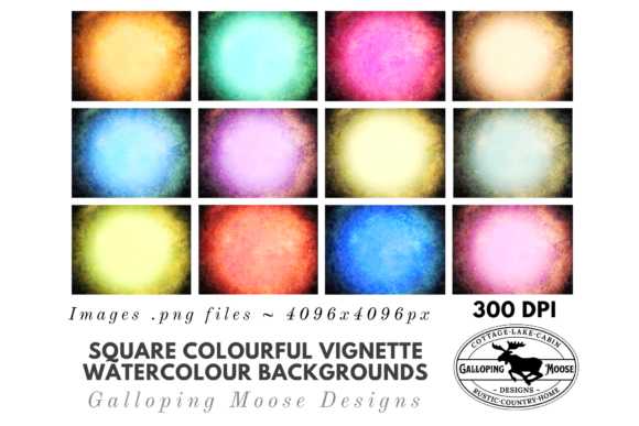 Download Colourful Watercolour Vignette Textures - Vignette Collection