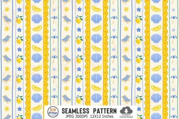 Download Italian Summer Pattern Coast Lemon Paper - Summer pattern Collection
