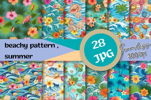 Download Beachy Seamless Pattern ,Summer Pattern - Summer pattern Collection