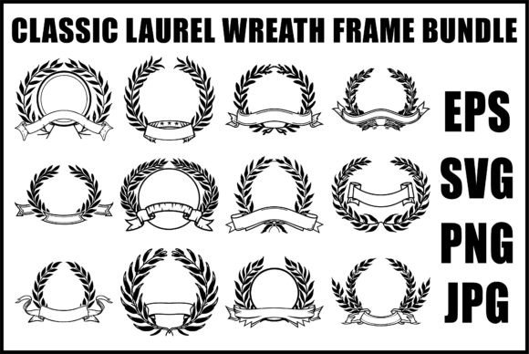 Download Black Laurel Crest SVG Bundle - Premium Resources